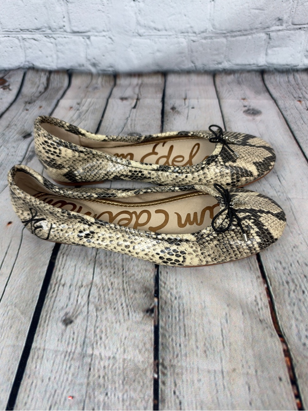 Sam Edelman Felicia Ballet Flats snakeskin size 7.5